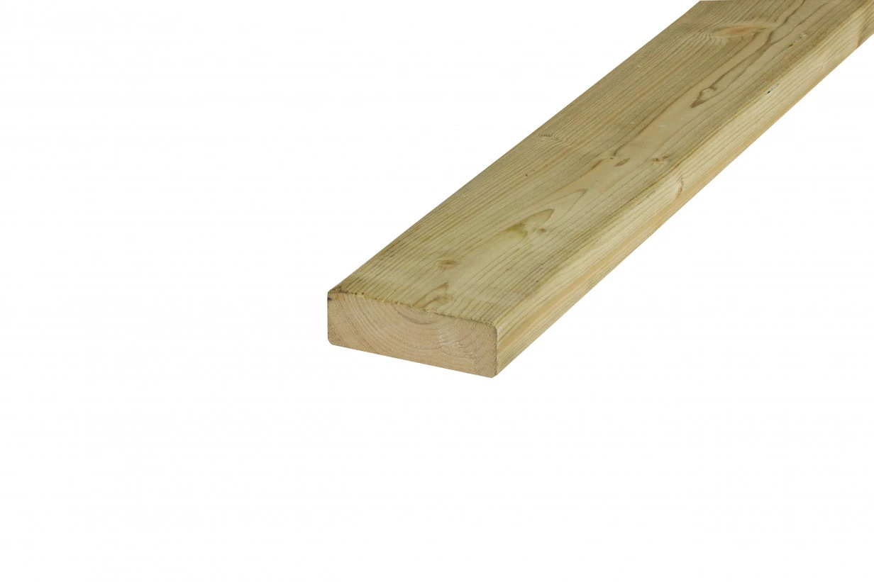 Vuren Regel 3.8 x 11.5 cm (38 x 115 mm) Geschaafd Groen Geïmpregneerd - Lengte 450 cm - Afbeelding 3